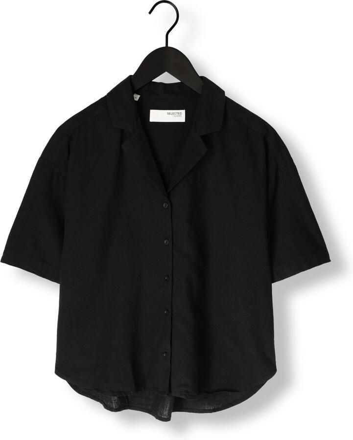 SELECTED FEMME Dames Blouses Slfluisa 2 4 Revers Shirt B Zwart