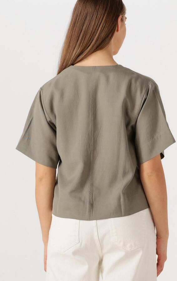 SELECTED FEMME Dames Blouses Slfnatuk 2 4 Boxy Tie Top Groen - Foto 3