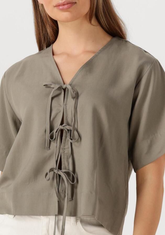 SELECTED FEMME Dames Blouses Slfnatuk 2 4 Boxy Tie Top Groen - Foto 2