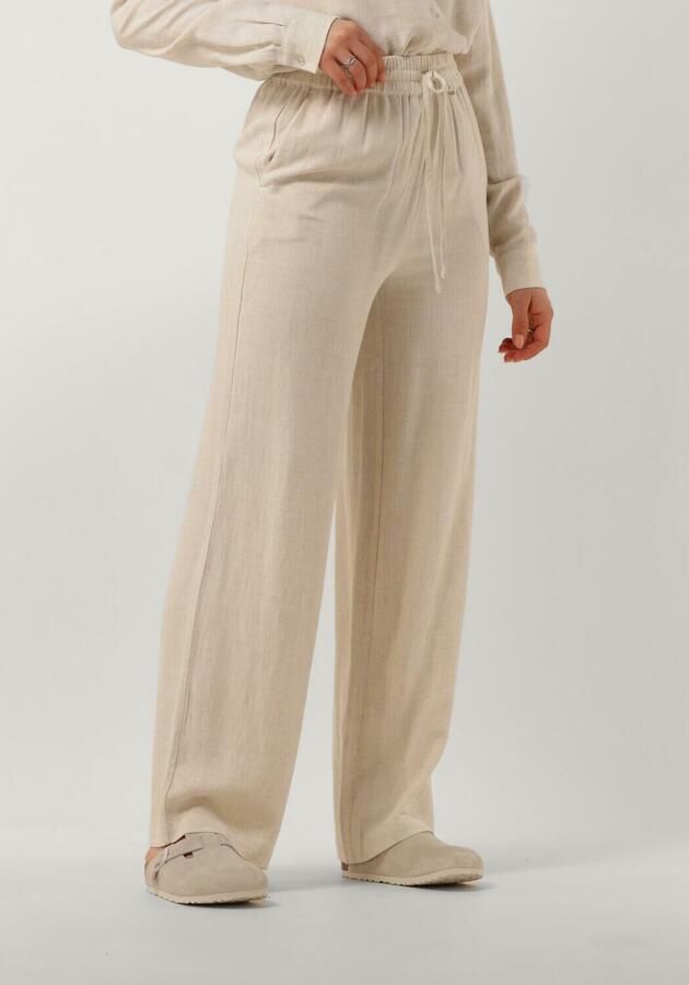 Selected Femme High waist broek van een mix van viscose en linnen model 'VIVA-GULIA' - Foto 4