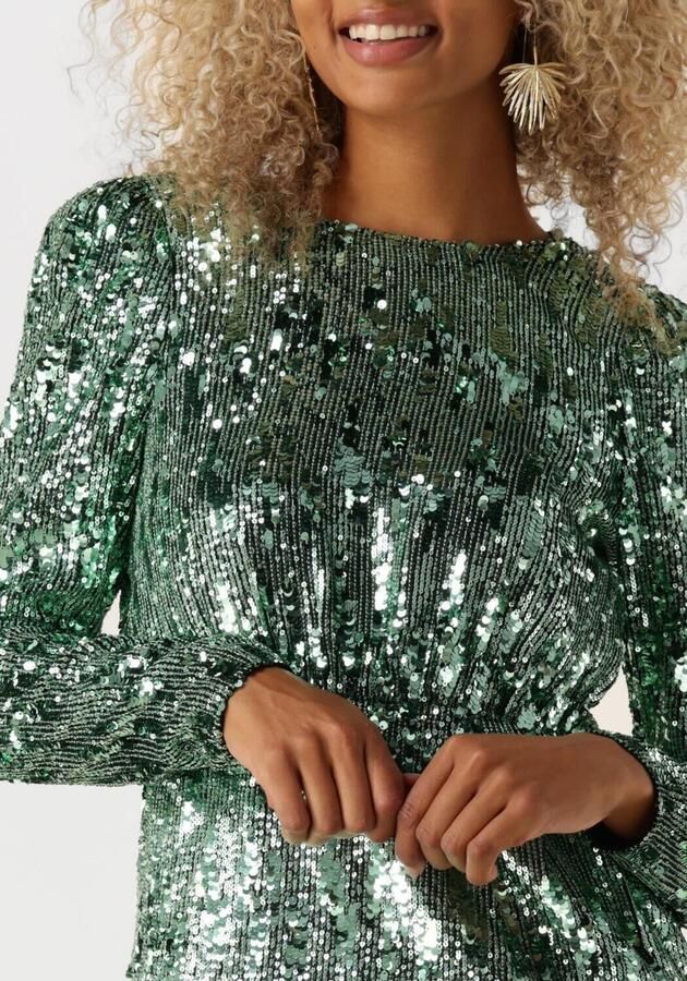 SELECTED WOMEN Dames Jurken Slfari-colyn Ls Short Sequins Groen