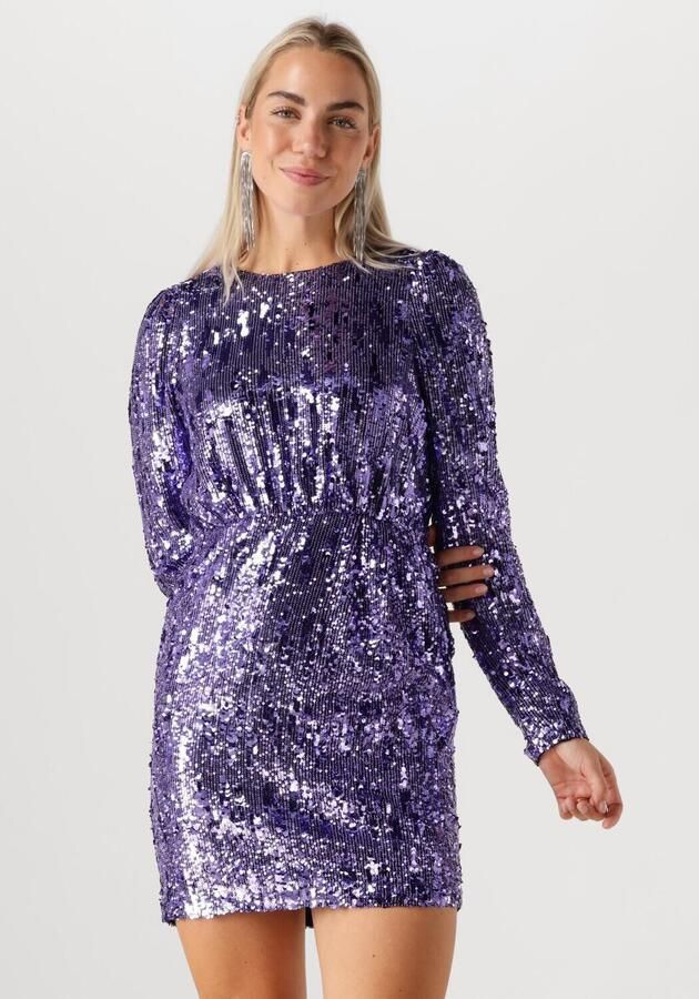 SELECTED WOMEN Dames Jurken Slfari-colyn Ls Short Sequins Paars - Foto 4