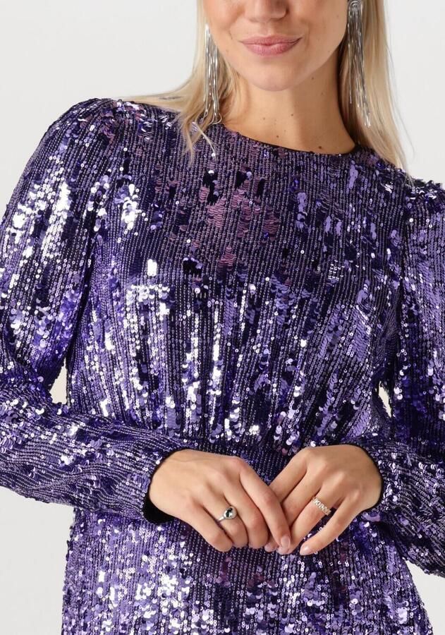 SELECTED WOMEN Dames Jurken Slfari-colyn Ls Short Sequins Paars