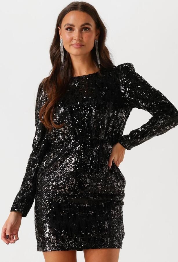 Selected Femme Paillet Mini Jurk voor Glamoureuze Avonden Black Dames - Foto 4