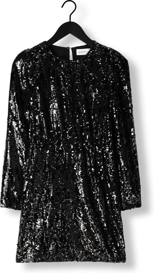 Selected Femme Paillet Mini Jurk voor Glamoureuze Avonden Black Dames - Foto 2