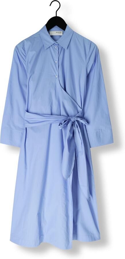 SELECTED FEMME Dames Jurken Slfaviana Ls Midi Wrap Dress Lichtblauw - Foto 3