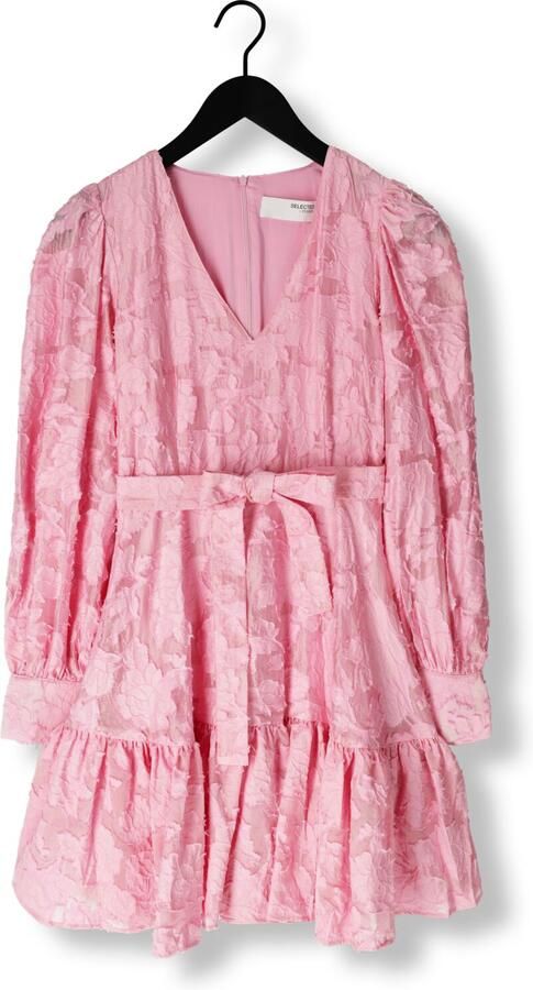 SELECTED WOMEN Dames Jurken Slfcalli-sadie Ls Short V-neck Dress Ff Roze - Foto 3