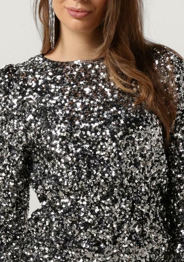 SELECTED WOMEN Dames Jurken Slfcolyn Ls Short Sequins Dress Zilver