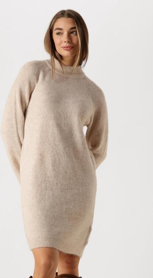 SELECTED FEMME Dames Jurken Slflulu Ls High Neck Knit Dress Beige - Foto 4