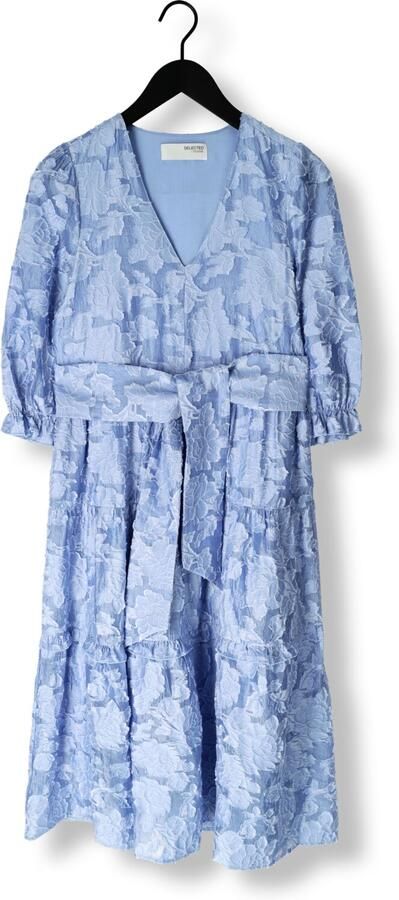 SELECTED WOMEN Dames Jurken Slfsadie 3 4 Midi Dress Lichtblauw - Foto 3