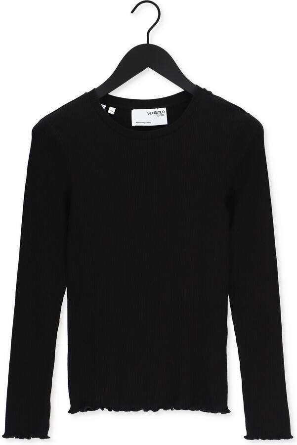 SELECTED FEMME Dames Tops & T-shirts Anna Ls Crew Neck Tee Zwart - Foto 3