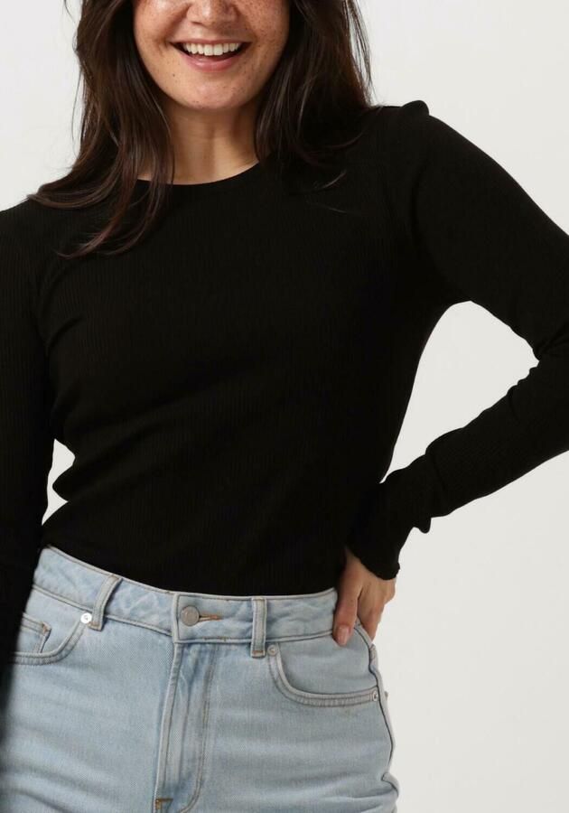 SELECTED FEMME Dames Tops & T-shirts Anna Ls Crew Neck Tee Zwart - Foto 2