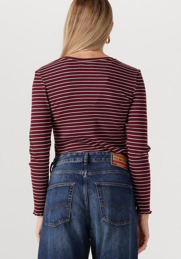 SELECTED FEMME Dames Tops & T-shirts Slfanna Ls Crew Neck Tee Str Bordeaux