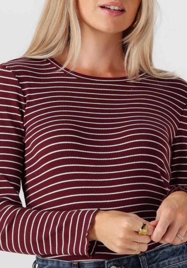 SELECTED FEMME Dames Tops & T-shirts Slfanna Ls Crew Neck Tee Str Bordeaux - Foto 2