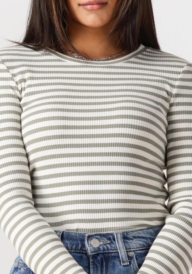 SELECTED FEMME Dames Tops & T-shirts Slfanna Ls Crew Neck Tee Str Groen