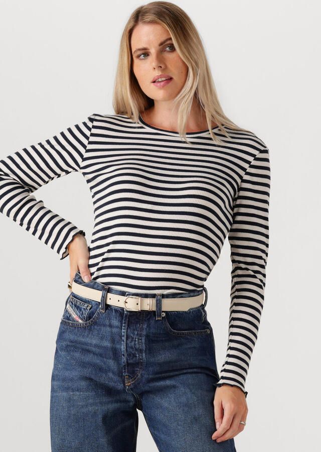 SELECTED WOMEN Dames Tops & T-shirts Slfanna Ls Crew Neck Tee Str Zwart - Foto 4