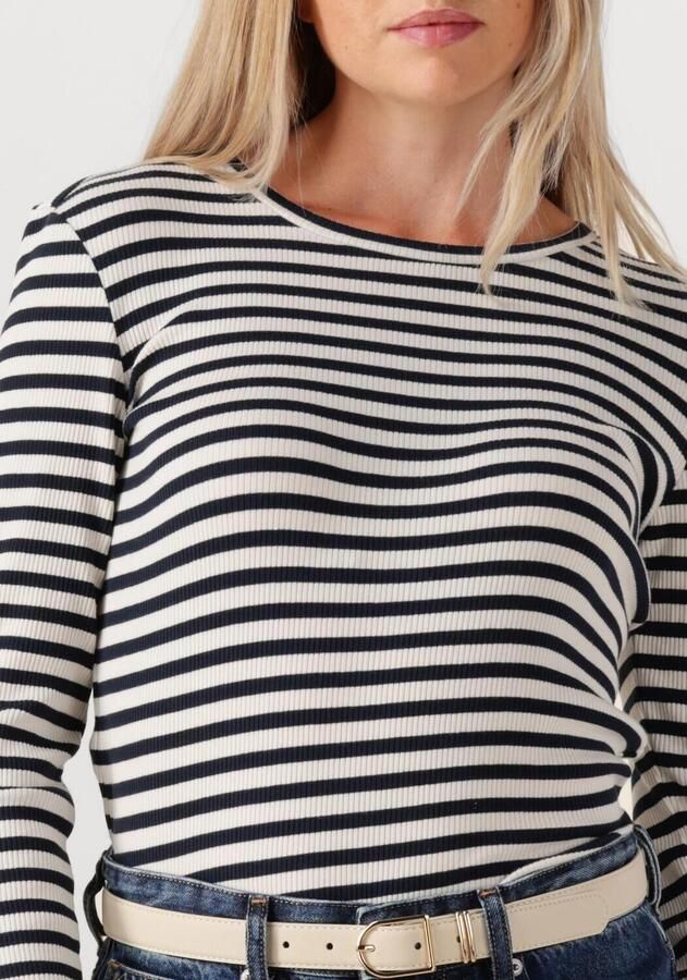 SELECTED WOMEN Dames Tops & T-shirts Slfanna Ls Crew Neck Tee Str Zwart