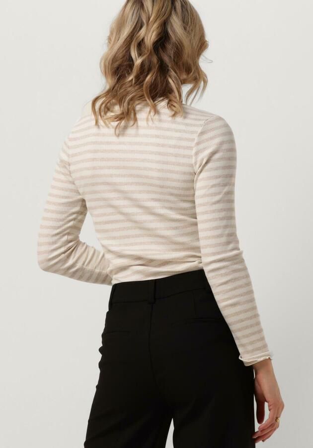 SELECTED FEMME Dames Tops & T-shirts Slfanna Ls Crew Neck Tee Stripe Beige - Foto 1