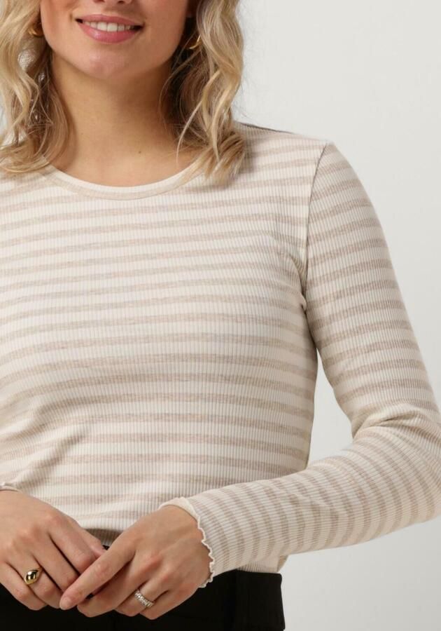 SELECTED FEMME Dames Tops & T-shirts Slfanna Ls Crew Neck Tee Stripe Beige - Foto 2