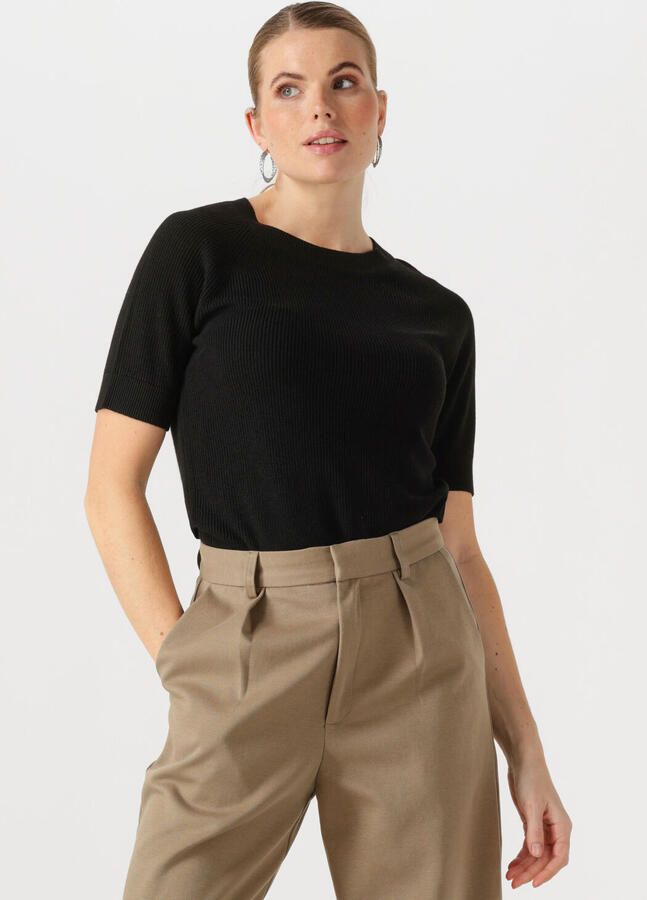 SELECTED FEMME Dames Tops & T-shirts Slfelinna New Ss Knit Top Zwart - Foto 4