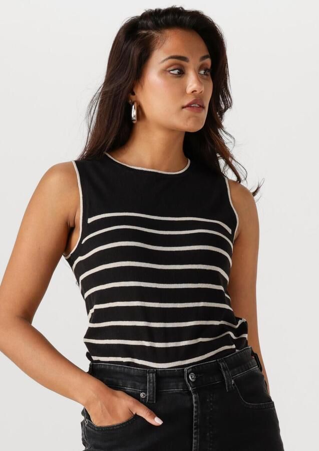 SELECTED FEMME Dames Tops & T-shirts Slfesther Sl Contrast Knit Top Zwart - Foto 4