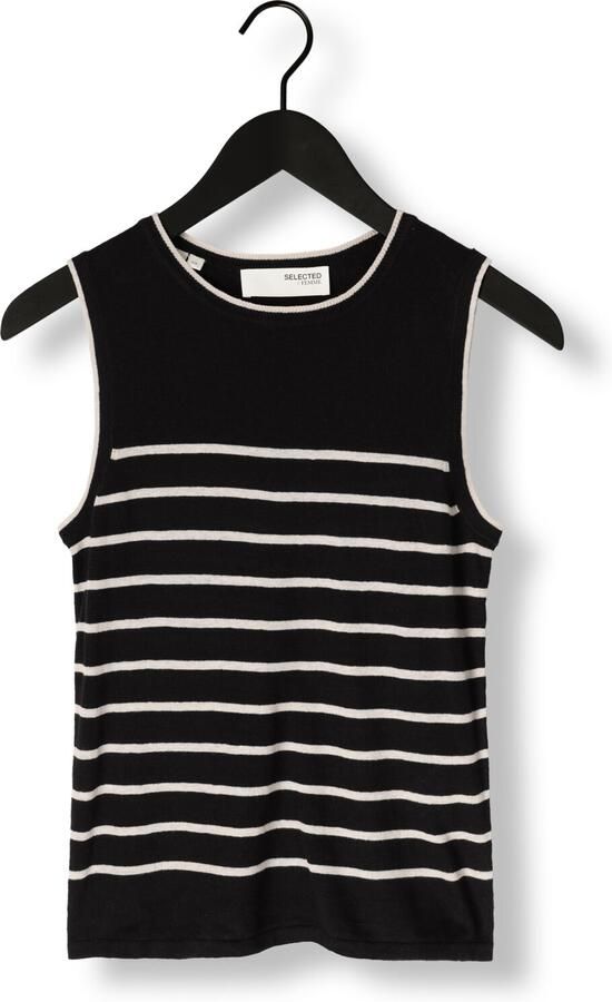 SELECTED FEMME Dames Tops & T-shirts Slfesther Sl Contrast Knit Top Zwart - Foto 3