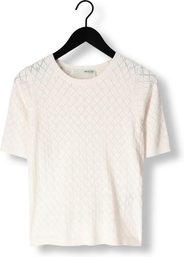 SELECTED WOMEN Dames Tops & T-shirts Slfhelen 2 4 Knit Boat Neck Gebroken Wit