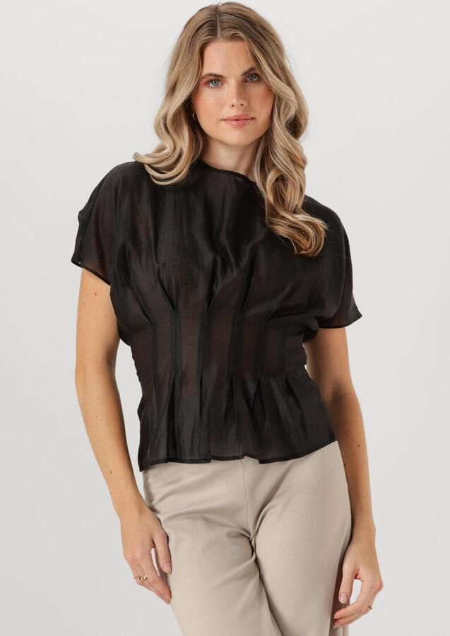 SELECTED FEMME Dames Tops & T-shirts Slfiris Ss O-neck Top Zwart - Foto 4