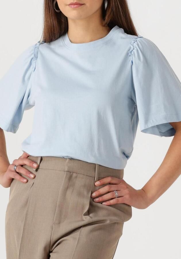 SELECTED FEMME Dames Tops & T-shirts Slfpenelope 2 4 Ruffle Tee Lichtblauw - Foto 2