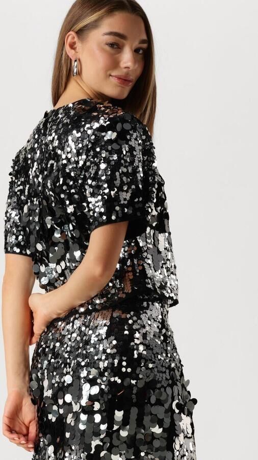 SELECTED FEMME Dames Tops & T-shirts Slftana 3 4 Sequins Top Zilver - Foto 3