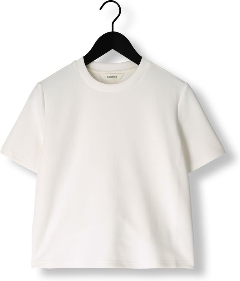 SELECTED WOMEN Dames Tops & T-shirts Slftenny Ss Boxy O-neck Wit