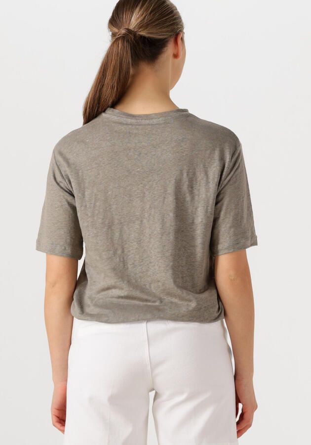 SELECTED FEMME Dames Tops & T-shirts Slfvilja Linen Ss Tee Lichtgrijs - Foto 2