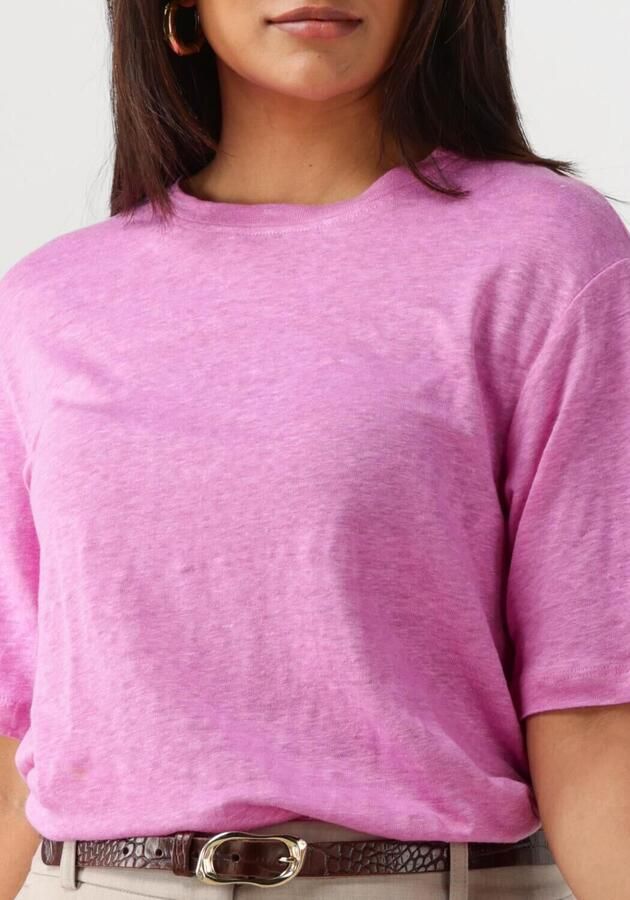 SELECTED WOMEN Dames Tops & T-shirts Slfvilja Linen Ss Tee Roze - Foto 2