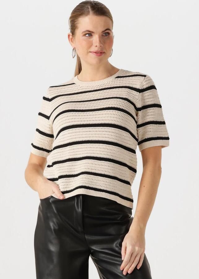 SELECTED WOMEN Dames Tops & T-shirts Slfvinna Ss Structure Knit O-neck Zwart - Foto 4