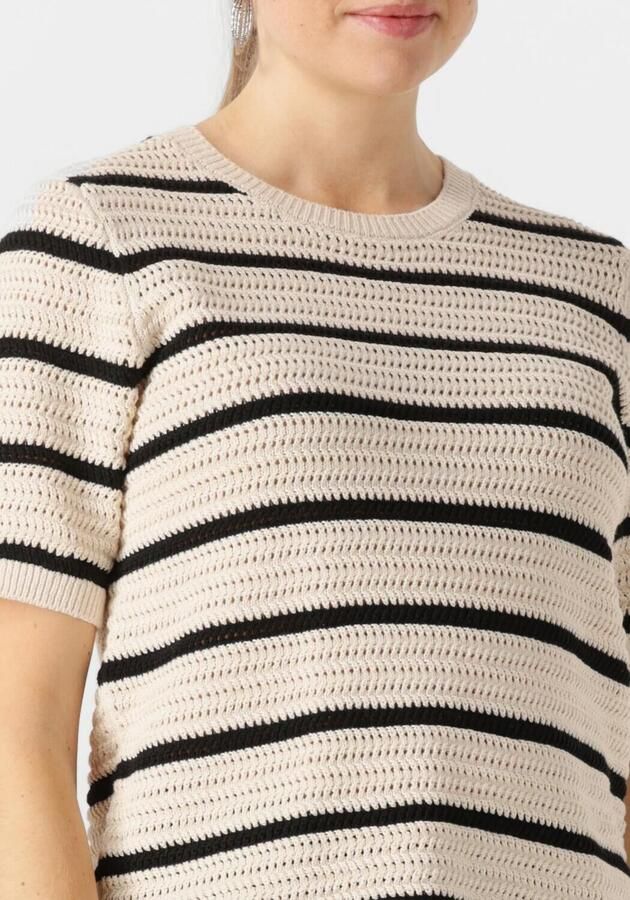 SELECTED WOMEN Dames Tops & T-shirts Slfvinna Ss Structure Knit O-neck Zwart - Foto 2