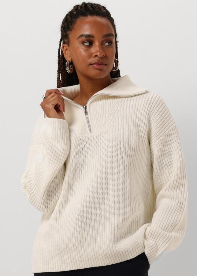 SELECTED FEMME Dames Truien & Vesten Slfbloomie Ls Knit Half Zip Wit - Foto 4