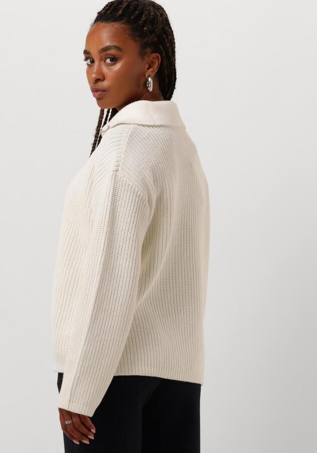 SELECTED FEMME Dames Truien & Vesten Slfbloomie Ls Knit Half Zip Wit