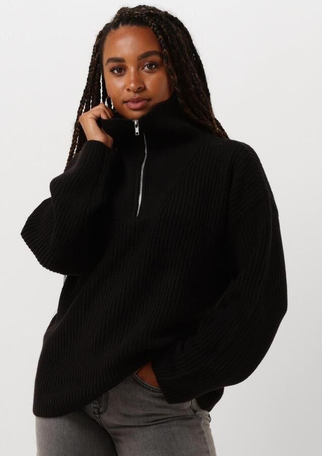 SELECTED FEMME Dames Truien & Vesten Slfbloomie Ls Knit Half Zip Zwart - Foto 4