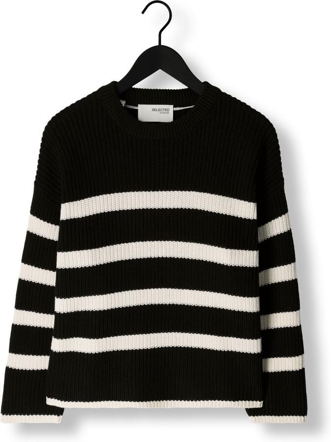SELECTED FEMME Dames Truien & Vesten Slfbloomie Ls Knit O-neck Zwart