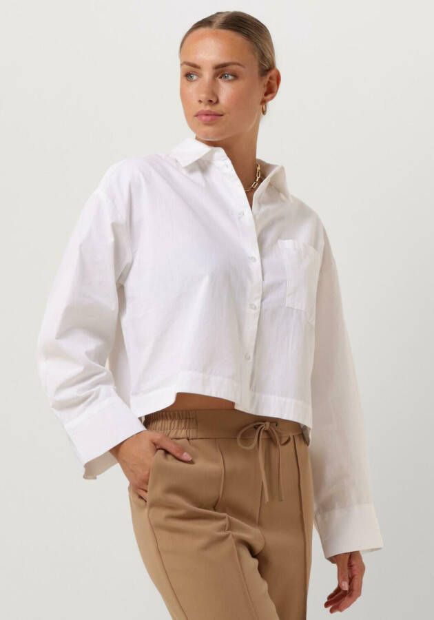 SELECTED FEMME Dames Blouses Slfastha Ls Cropped Boxy Shirt B Wit