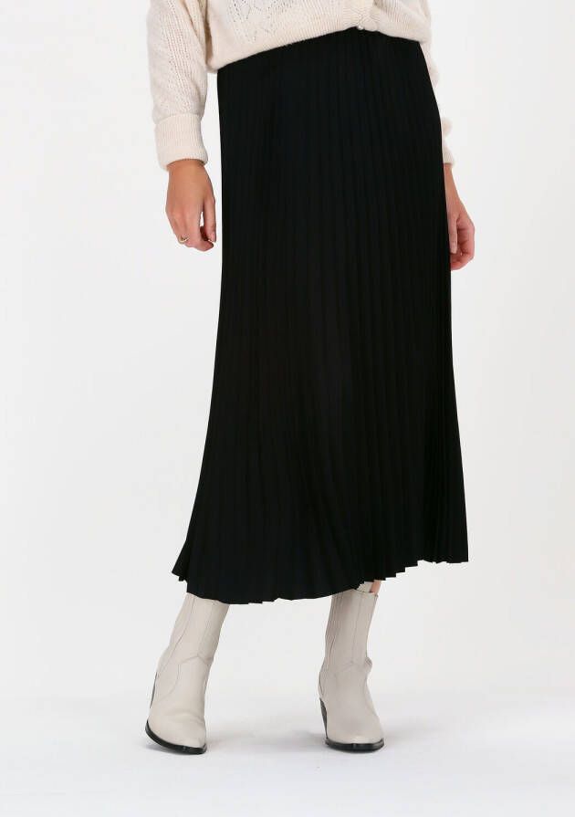 Selected Femme Zwarte Plissé Rok Alexis Mw Midi Skirt