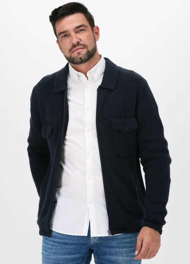Selected Homme Blauwe Vest Slhcason Ls Knit Zip Cardigan