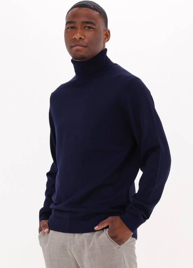 Selected Homme Donkerblauwe Coltrui Town Merino Coolmax Knit Roll B