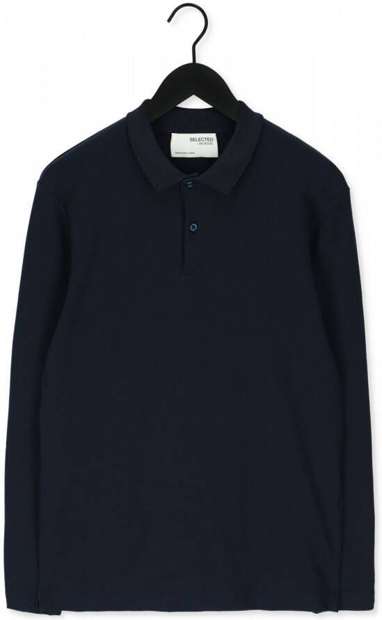 SELECTED HOMME slim fit polo van biologisch katoen donkerblauw
