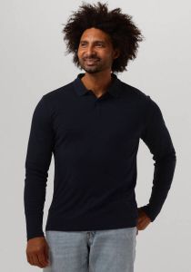 Selected Homme Donkerblauwe Polo Slhslim-toulouse Ls Polo B Noos