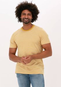 SELECTED HOMME gestreept T-shirt SLHNORMAN180 van biologisch katoen golden spice bright white