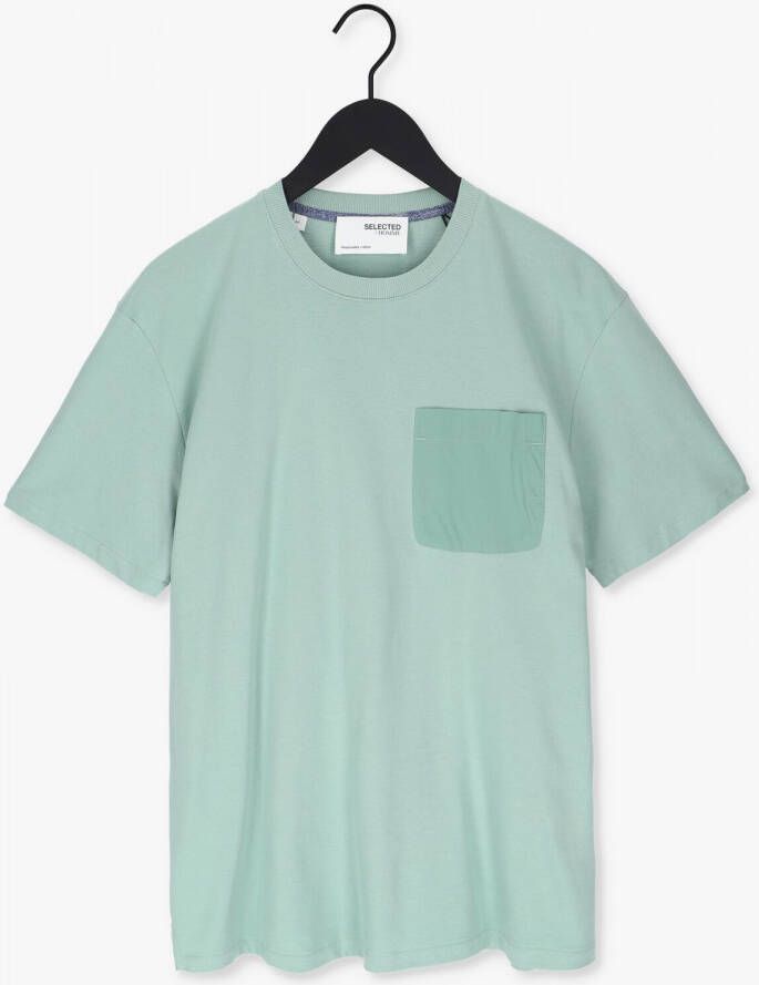 SELECTED HOMME Heren Polo's & T-shirts Slhrelaxarvid Ss O-neck Groen