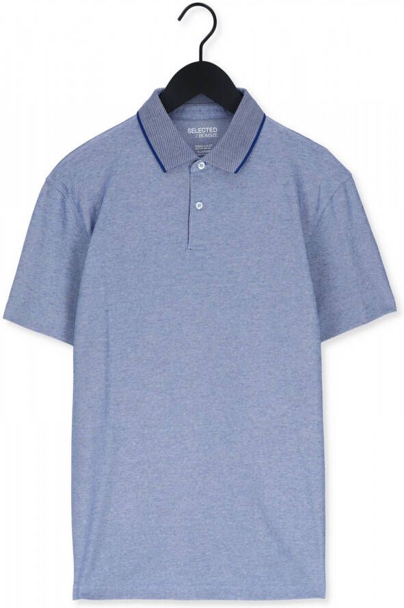 SELECTED HOMME Heren Polo's & T-shirts Slhleroy Coolmax Ss Polo B Noo Lichtblauw