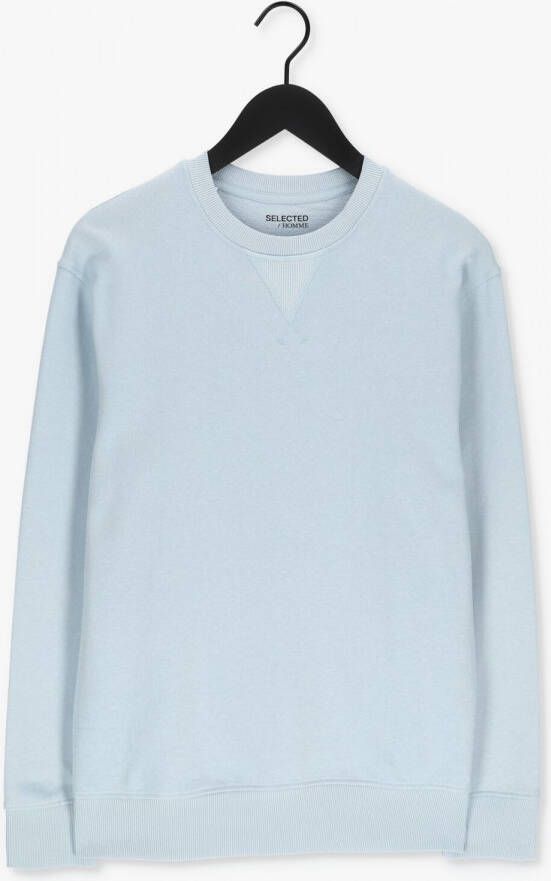 SELECTED HOMME sweater SLHJASON van biologisch katoen celestial blue