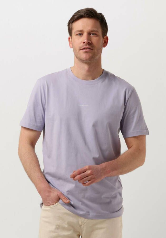 SELECTED HOMME regular fit T-shirt SLHATLAS met logo languid lavender